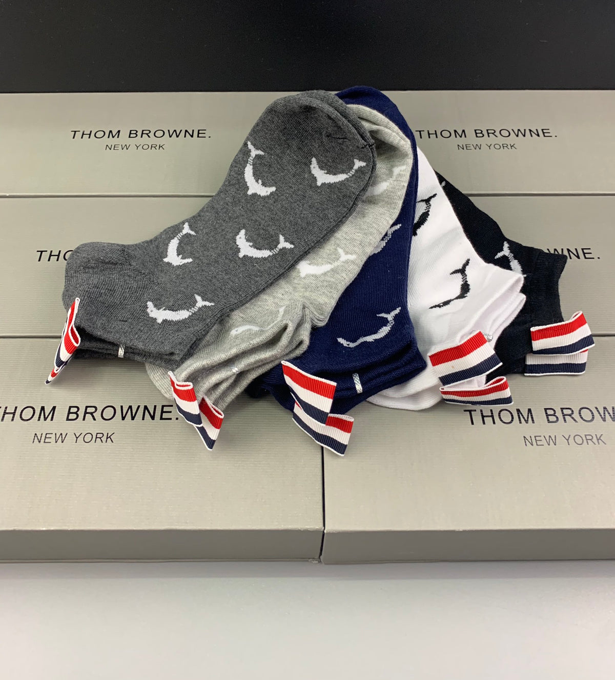 Thom Browne Cotton Crew Socks - 5-Pair Set