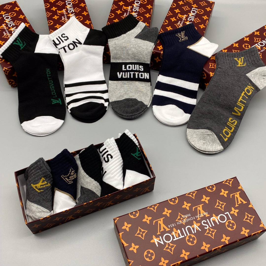 Louis Vuitton Mixed-Design Ankle Socks - Box of 5 Pairs