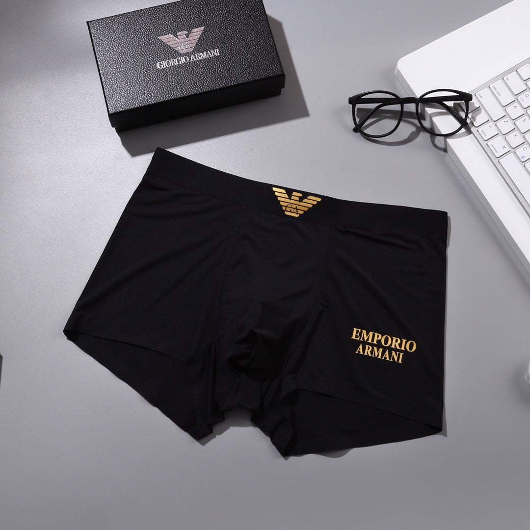 Armani 84% Nylon & 16% Spandex Seamless-Cut Men's Boxer Briefs - 3-Piece Box