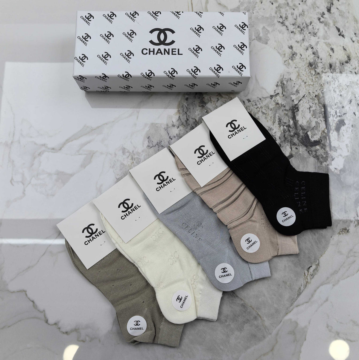 Chanel Modal No-Show Socks - 5-Pair Set