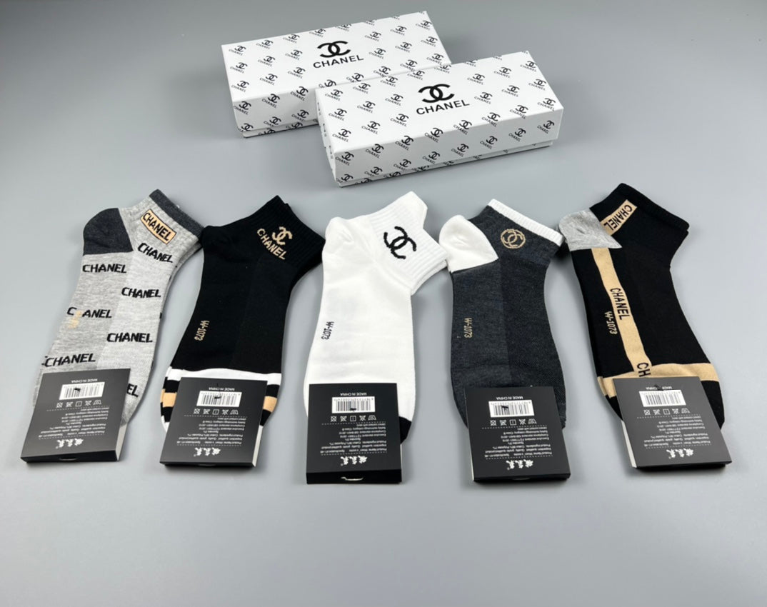 Chanel Mixed Logo Ankle Socks - Box of 5 Pairs