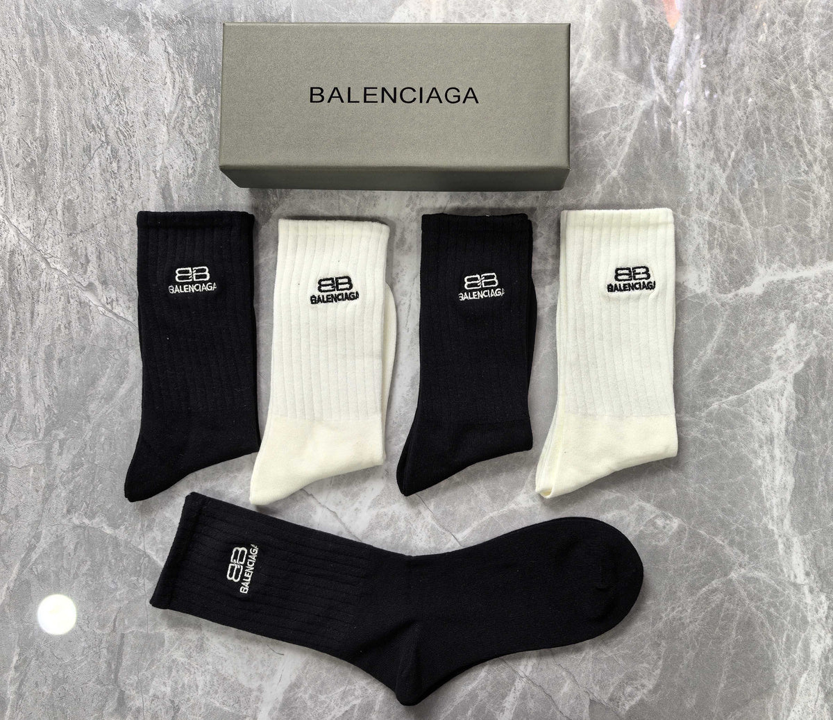 Balenciaga Cotton Crew Socks - 5-Pair Set