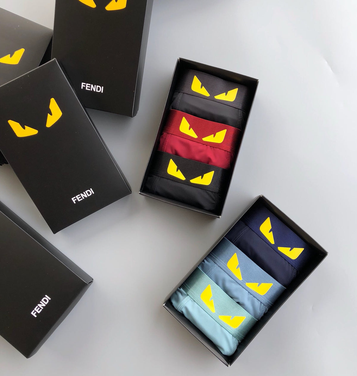 Fendi Eye Graphics Men's Boxer Briefs - 3-Piece Box
