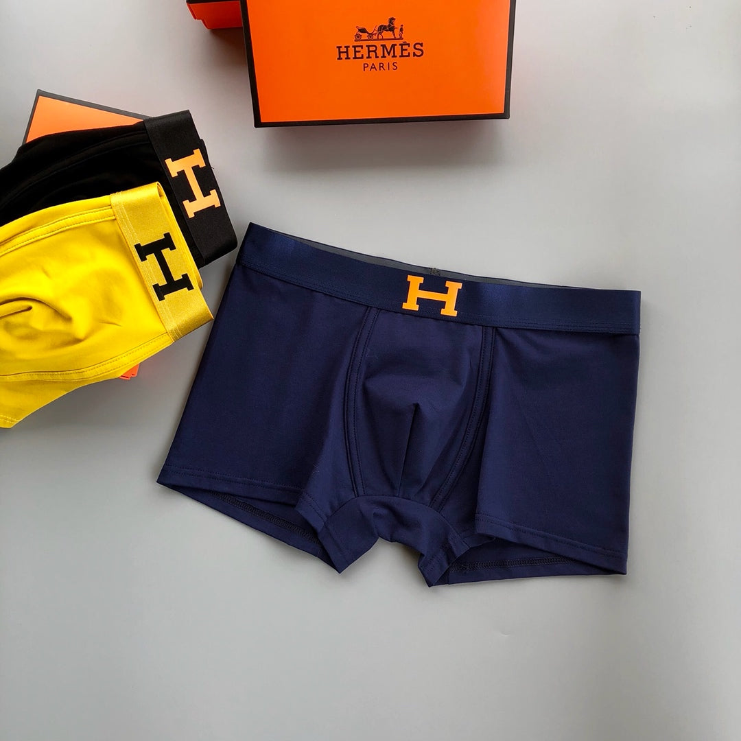 Hermes Contrast H Men's Boxer Briefs - 3-Piece Box
