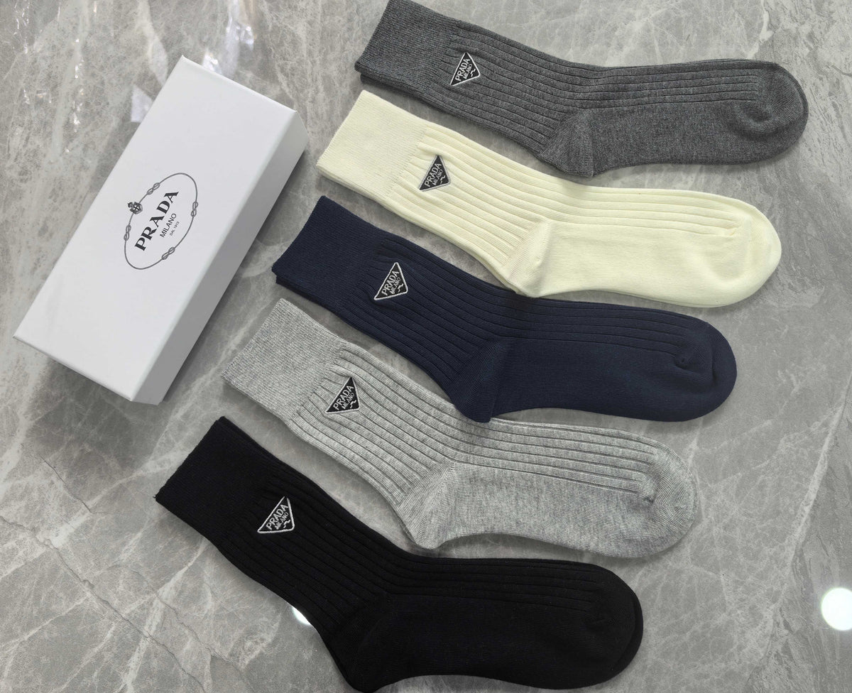 Prada Cotton Crew Socks - 5-Pair Set