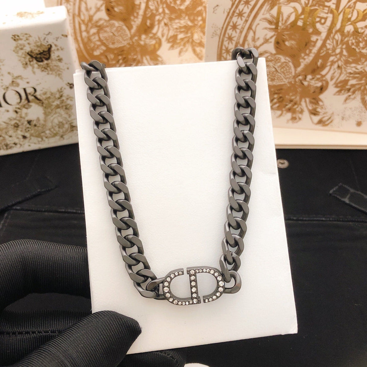 Martin Graham pendant necklace in polished metal-tone