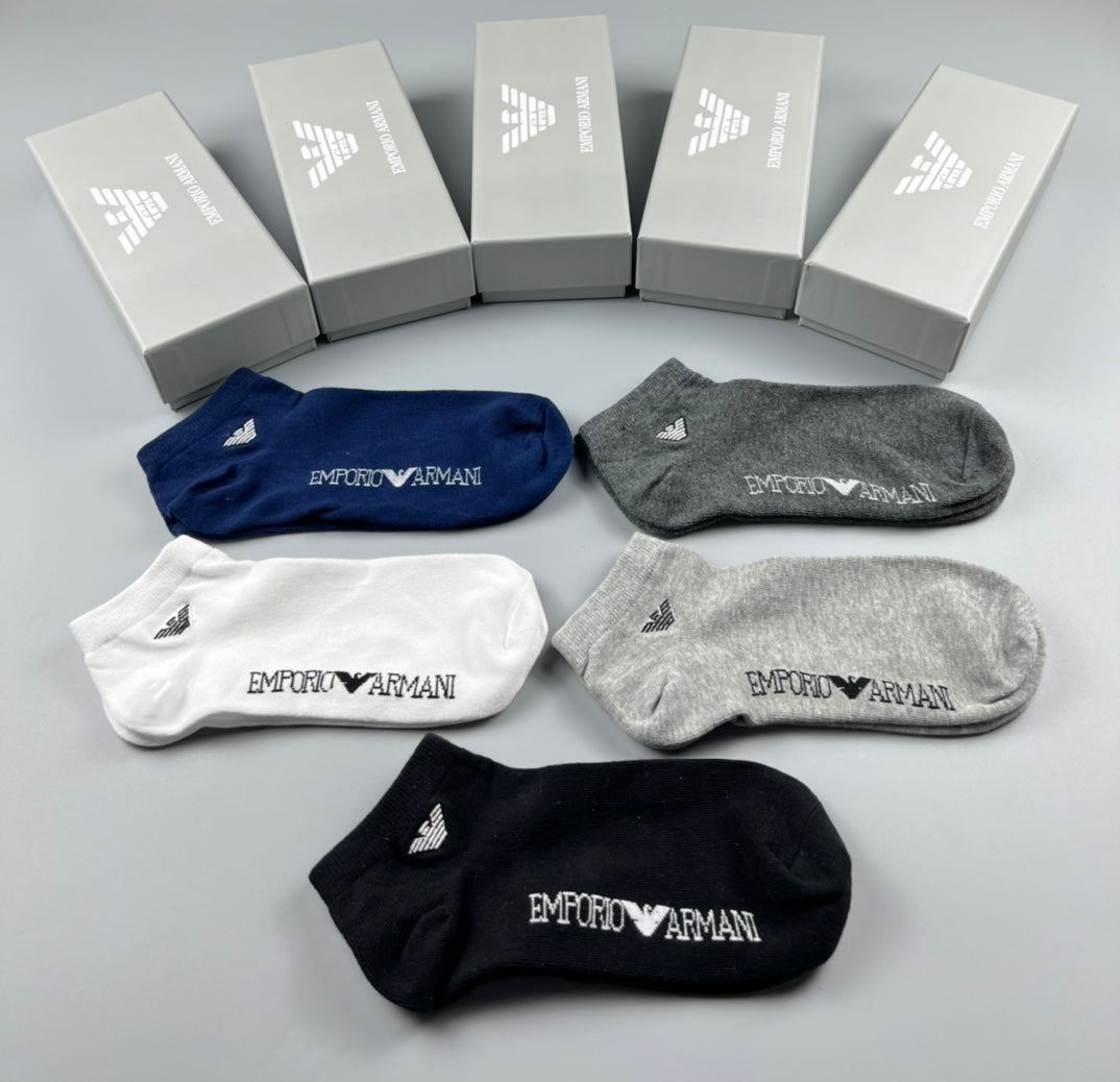 Emporio Armani Cotton Breathable Socks – 5-Pair Pack