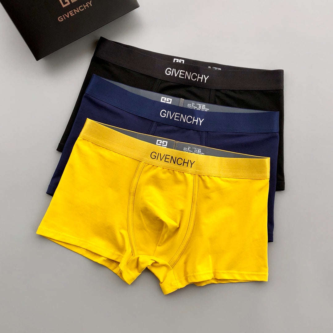 Givenchy Broad Contrast Waistbands Men's Boxer Briefs - 3-Piece Box