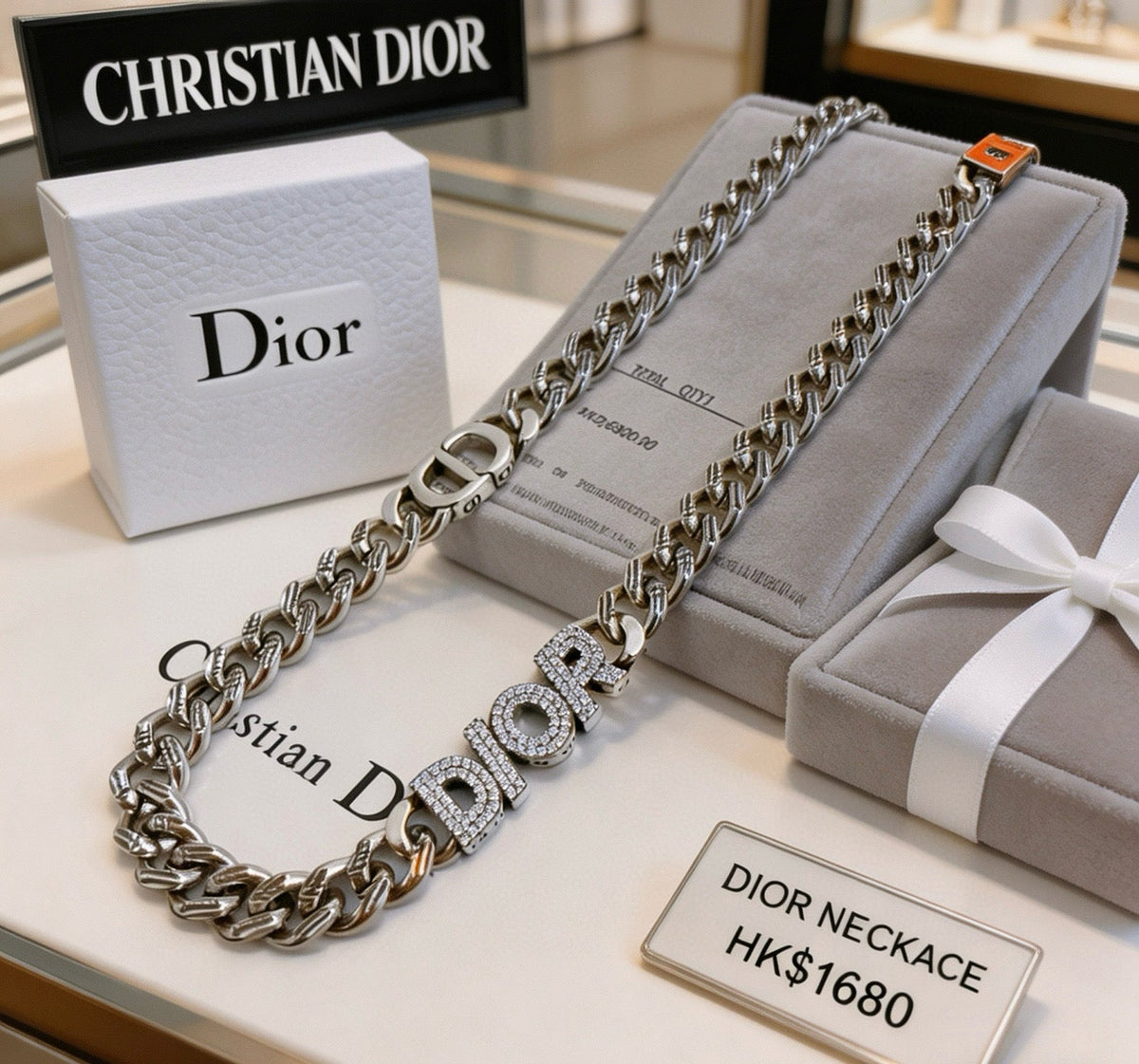 Martin Graham pendant necklace in polished metal-tone