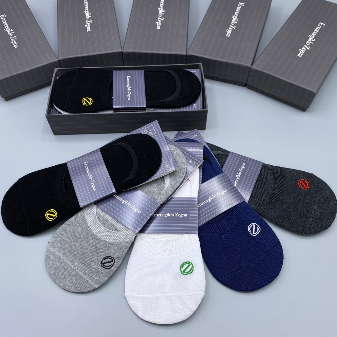 Zegna Breathable No-Show Socks – 5-Pair Pack