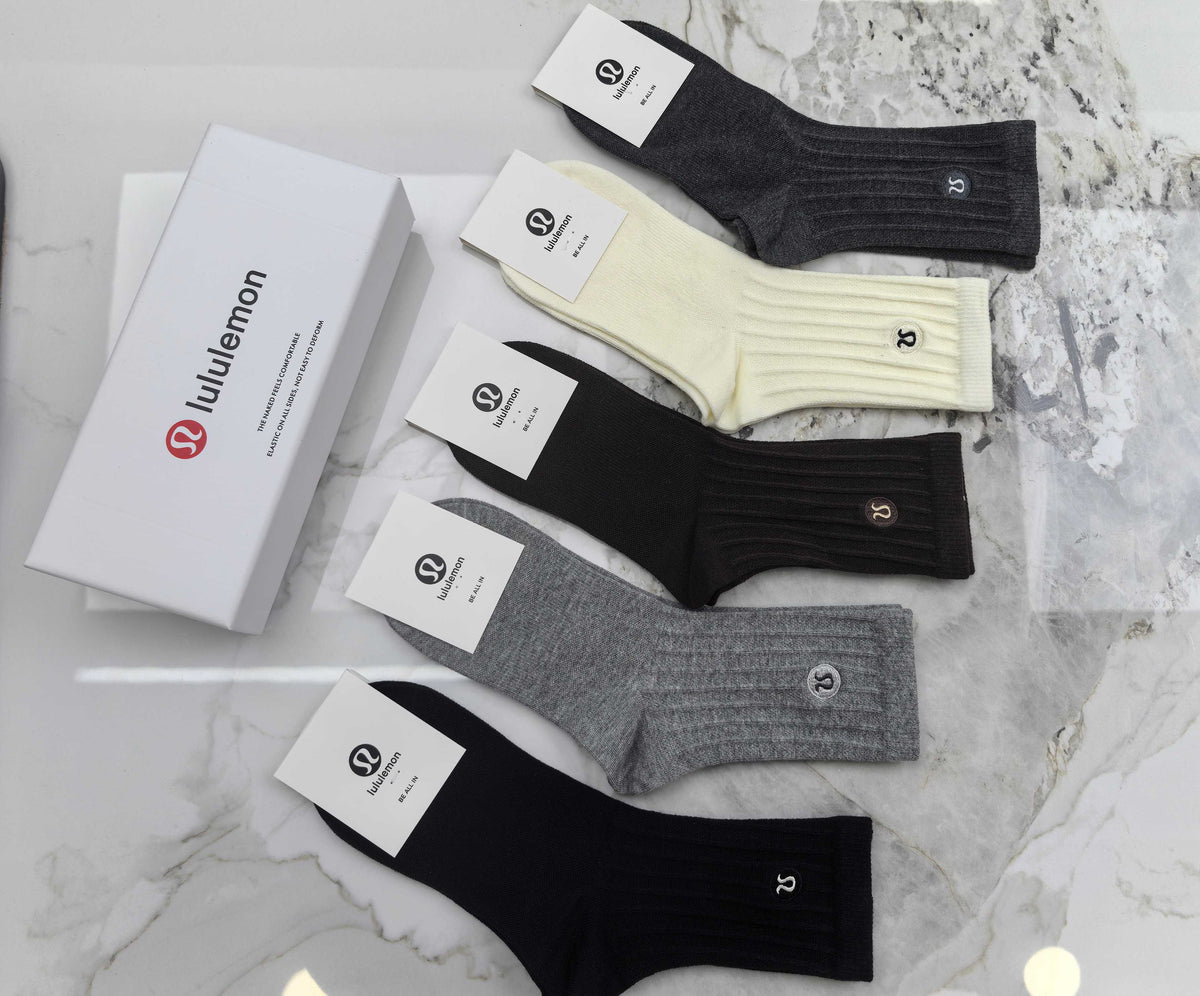 Lululemon Combed Cotton Crew Socks - 5-Pair Set