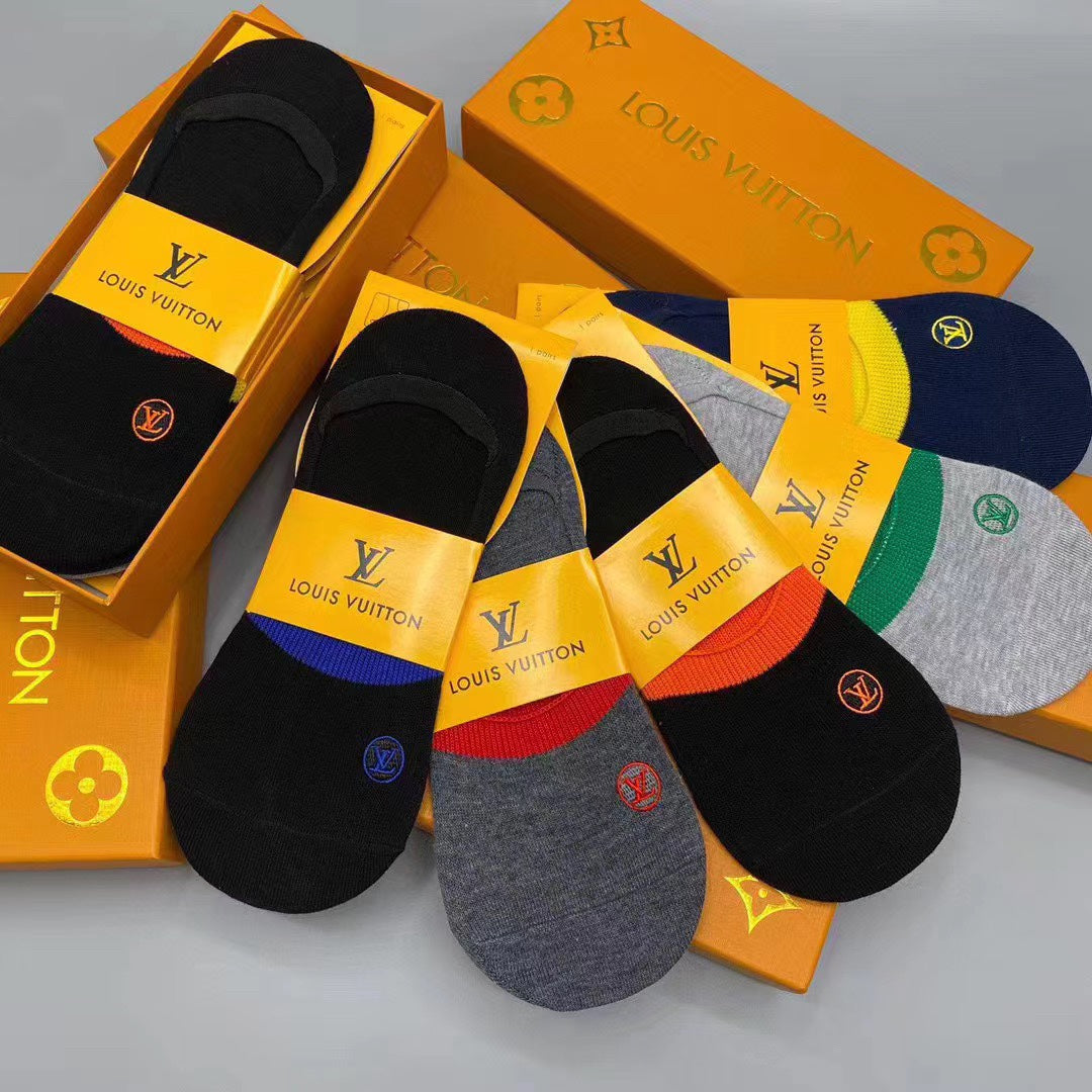 Louis Vuitton Small Coloured Emblems No-Show Socks - 5-Pair Set