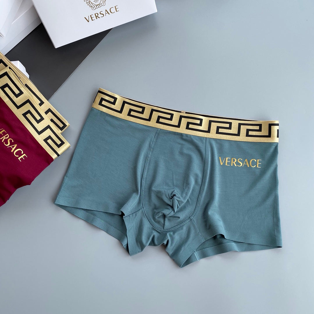 Versace Greek-Key Waistbands Men's Boxer Briefs - 3-Piece Box