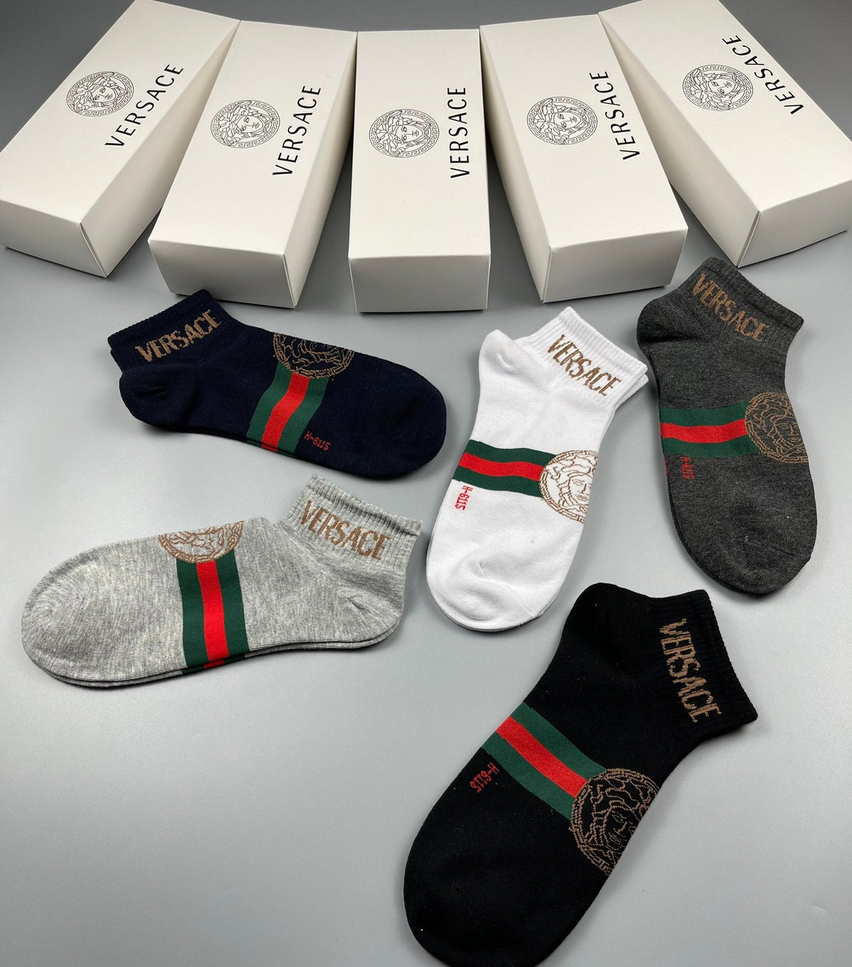 Versace Cotton Crew Socks - 5-Pair Set