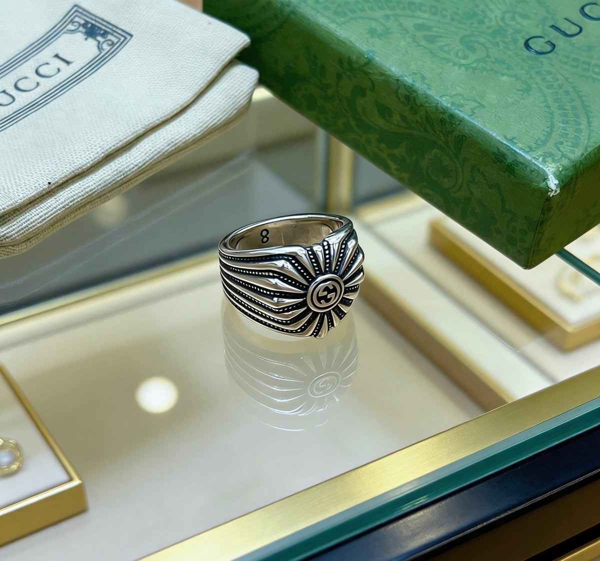 Martin Graham ring in polished metal-tone – close-up detail