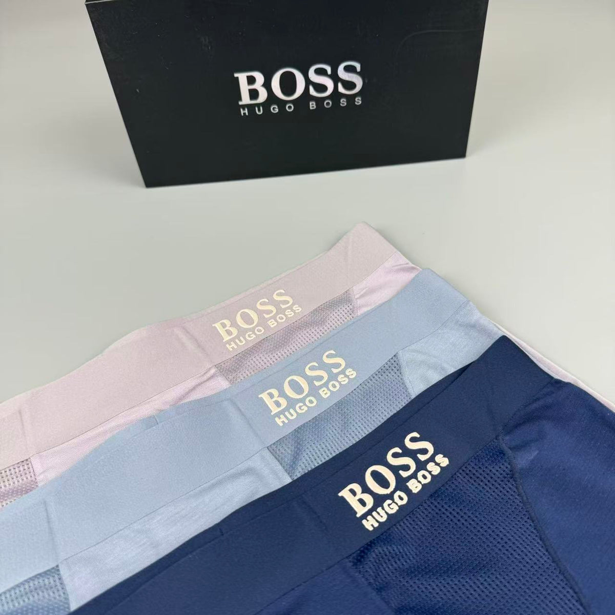 Boss Longline Perforated Men's Boxer Briefs - 3-Piece Box