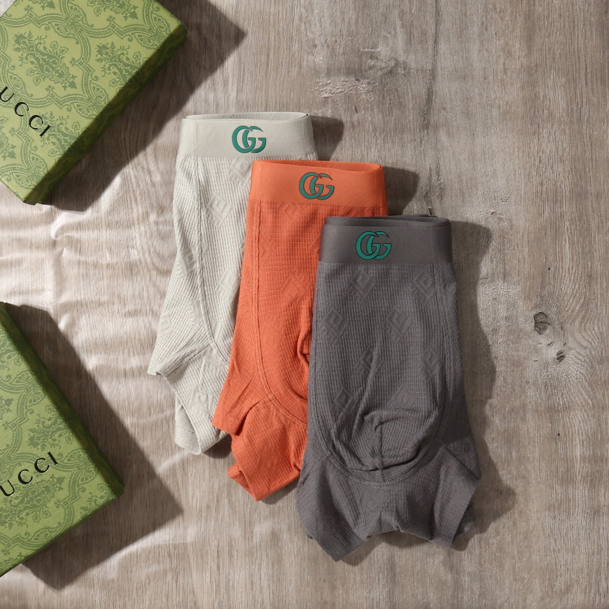 Gucci Cotton-Blend Tonal Jacquard Men's Underwear - 3-Piece Box