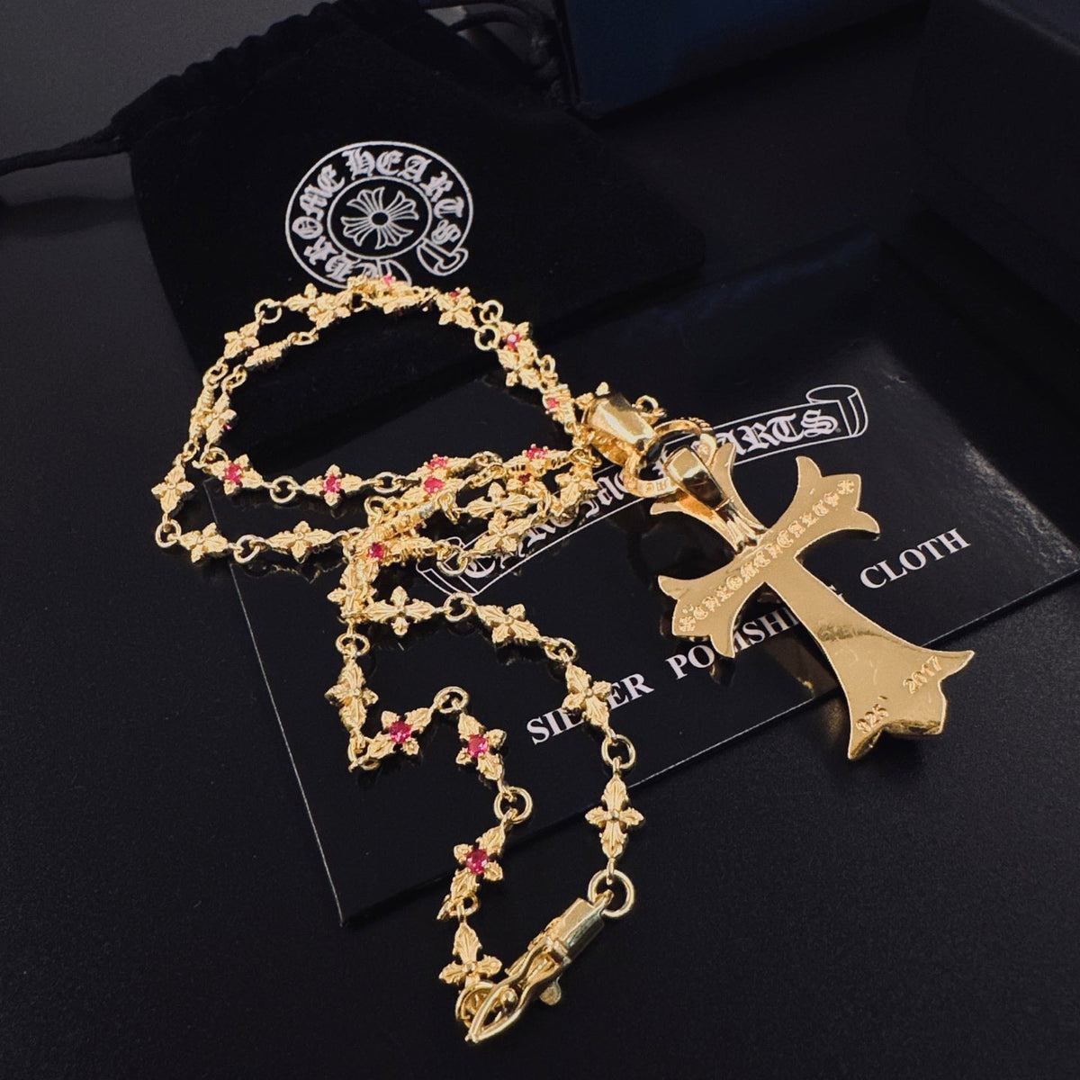 Martin Graham pendant necklace in polished metal-tone – styled product view