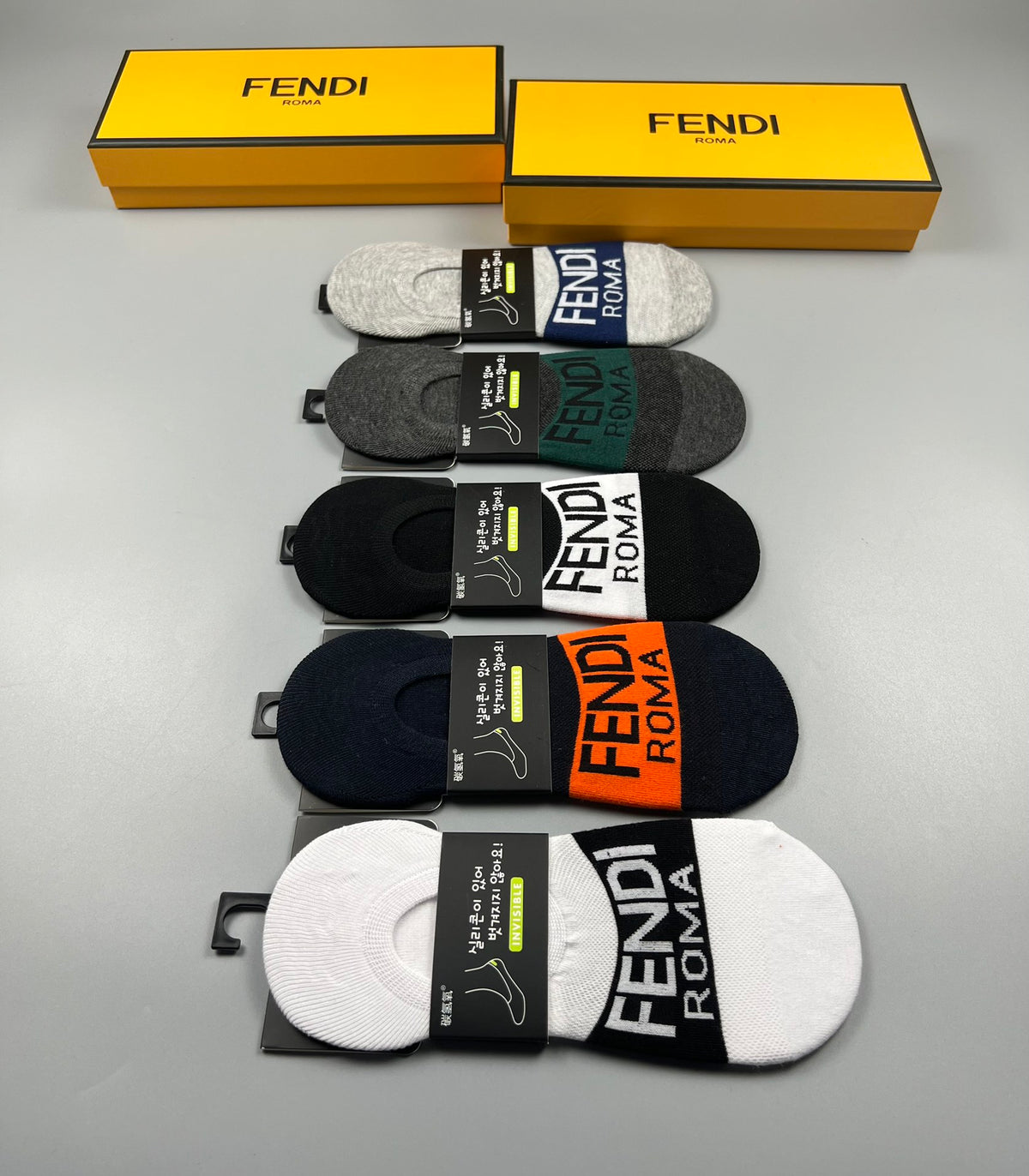 Fendi Bold Wordmark No-Show Socks