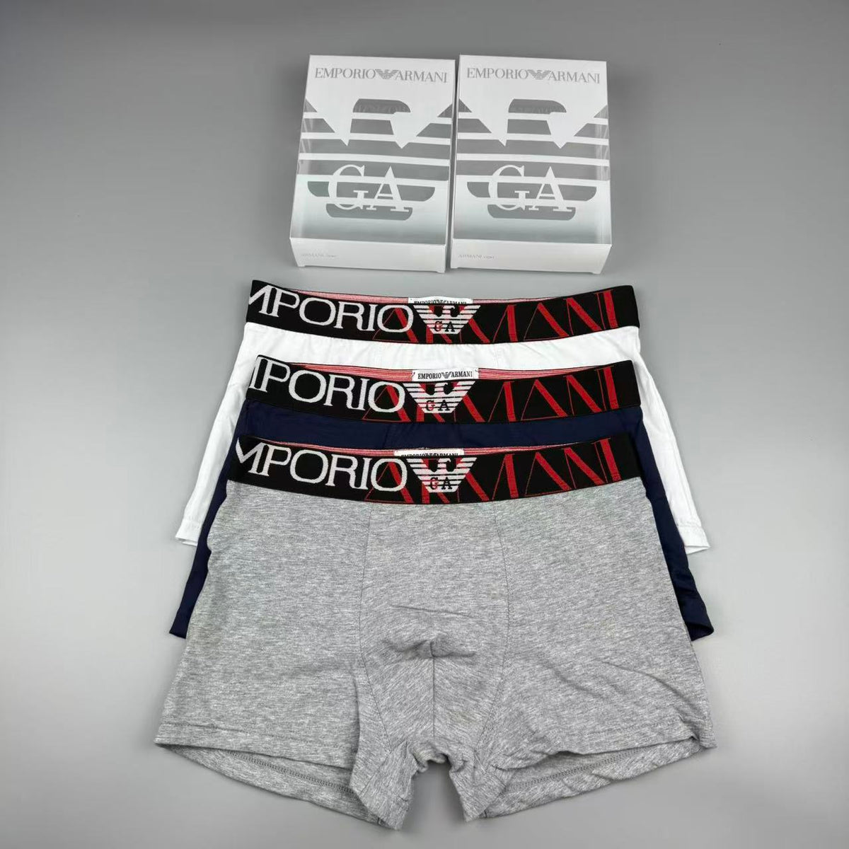 Armani Cotton Men's Boxer Briefs - 3-Piece Box