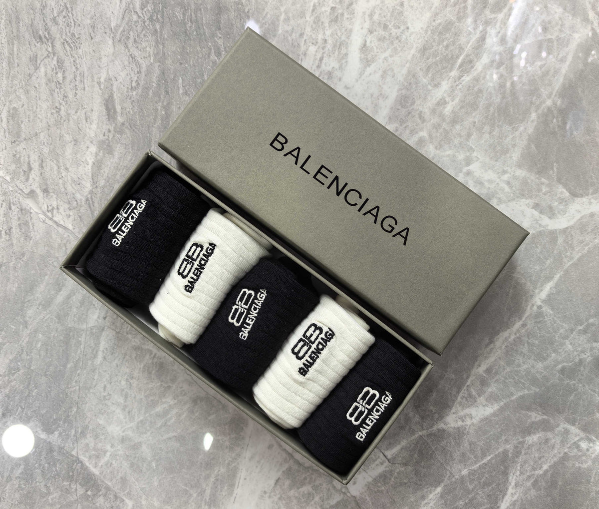 Balenciaga Cotton Crew Socks - 5-Pair Set