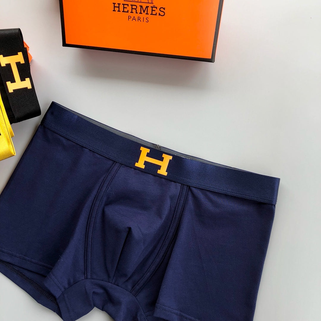 Hermes Contrast H Men's Boxer Briefs - 3-Piece Box