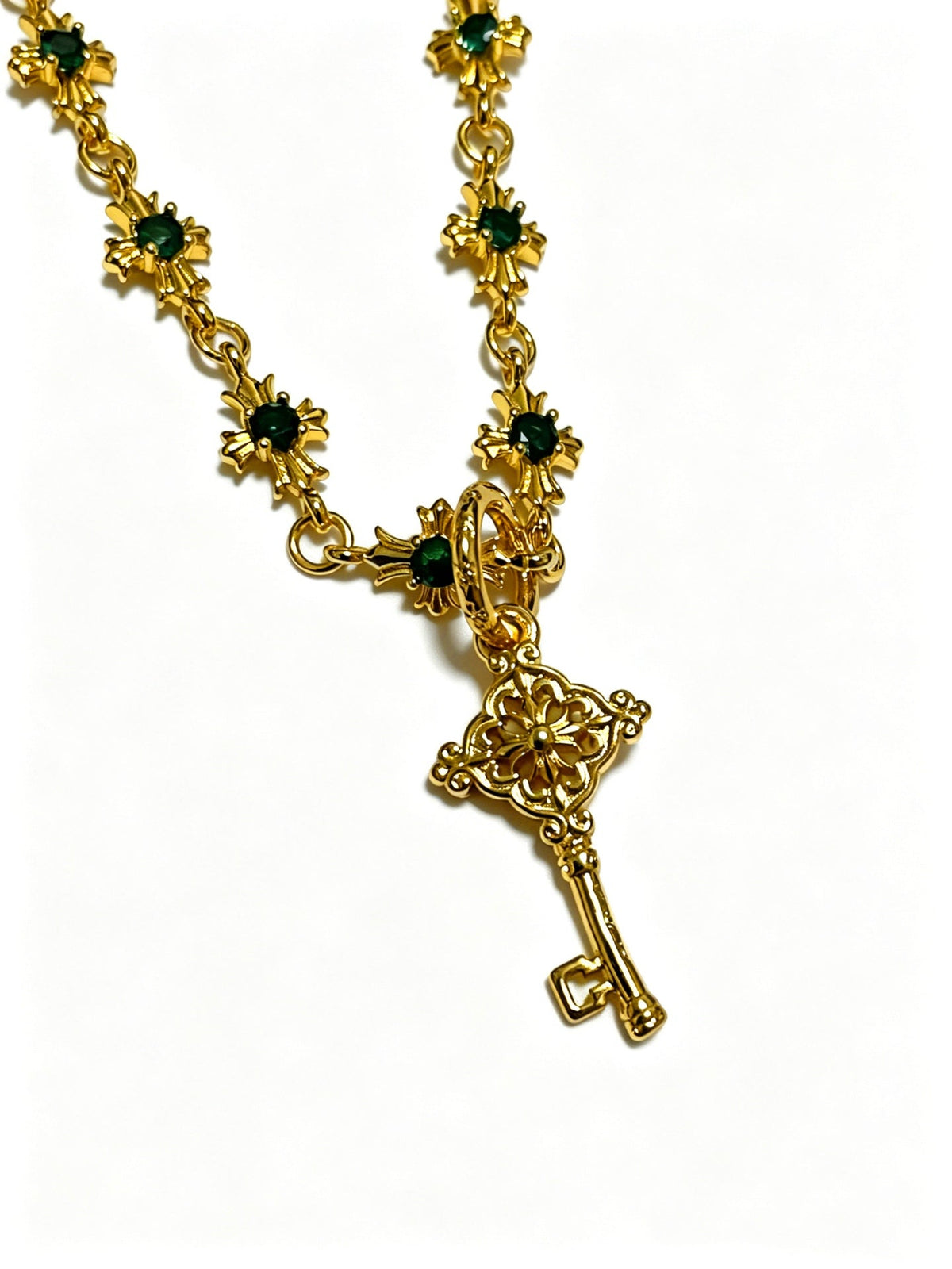 Martin Graham pendant necklace in polished metal-tone – styled product view
