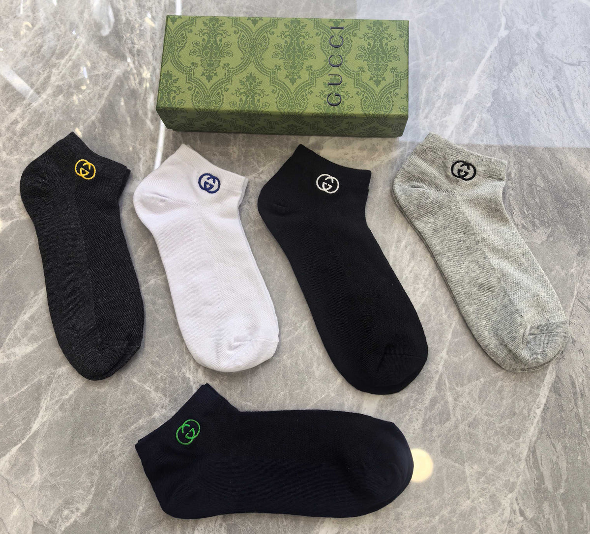Gucci Cotton No-Show Socks - 5-Pair Set