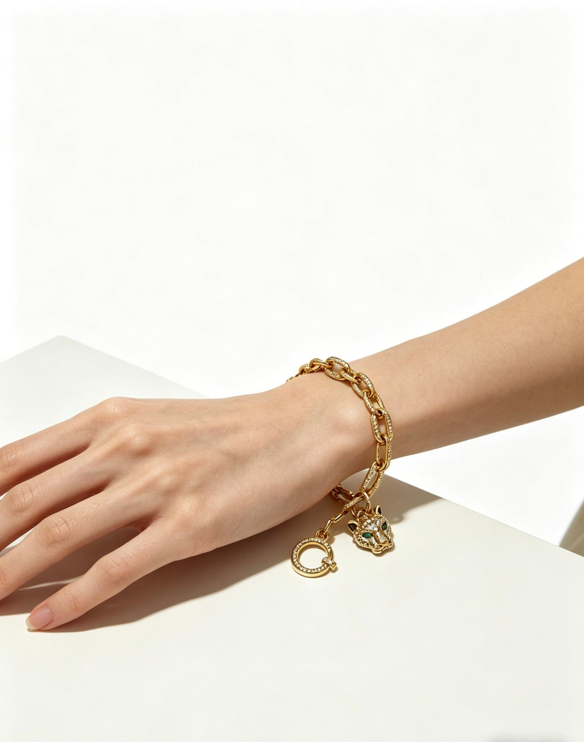 Martin Graham bracelet in polished metal-tone – close-up detail