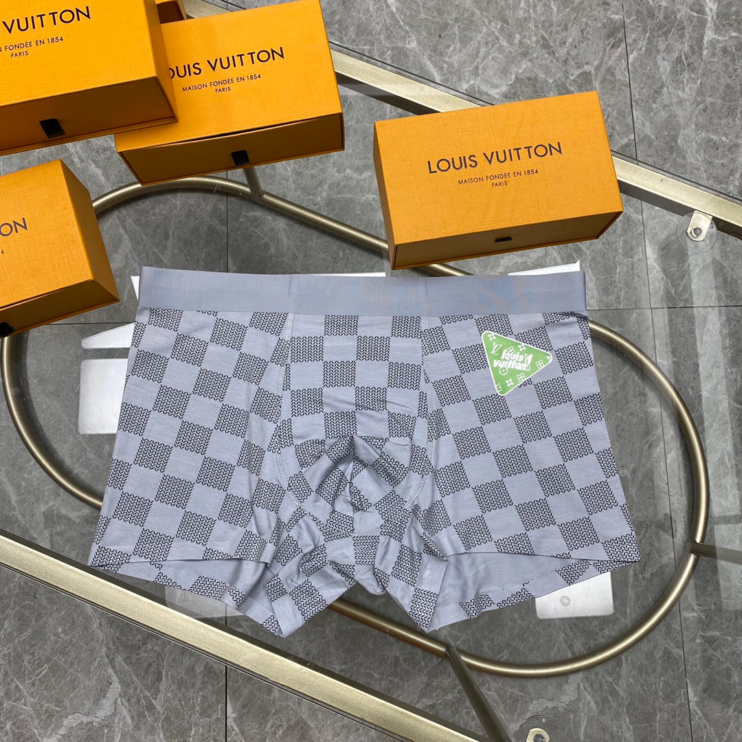Louis Vuitton Modal Solid Panels And Visible Emblem Details Men's Boxer Briefs - 3-Piece Box