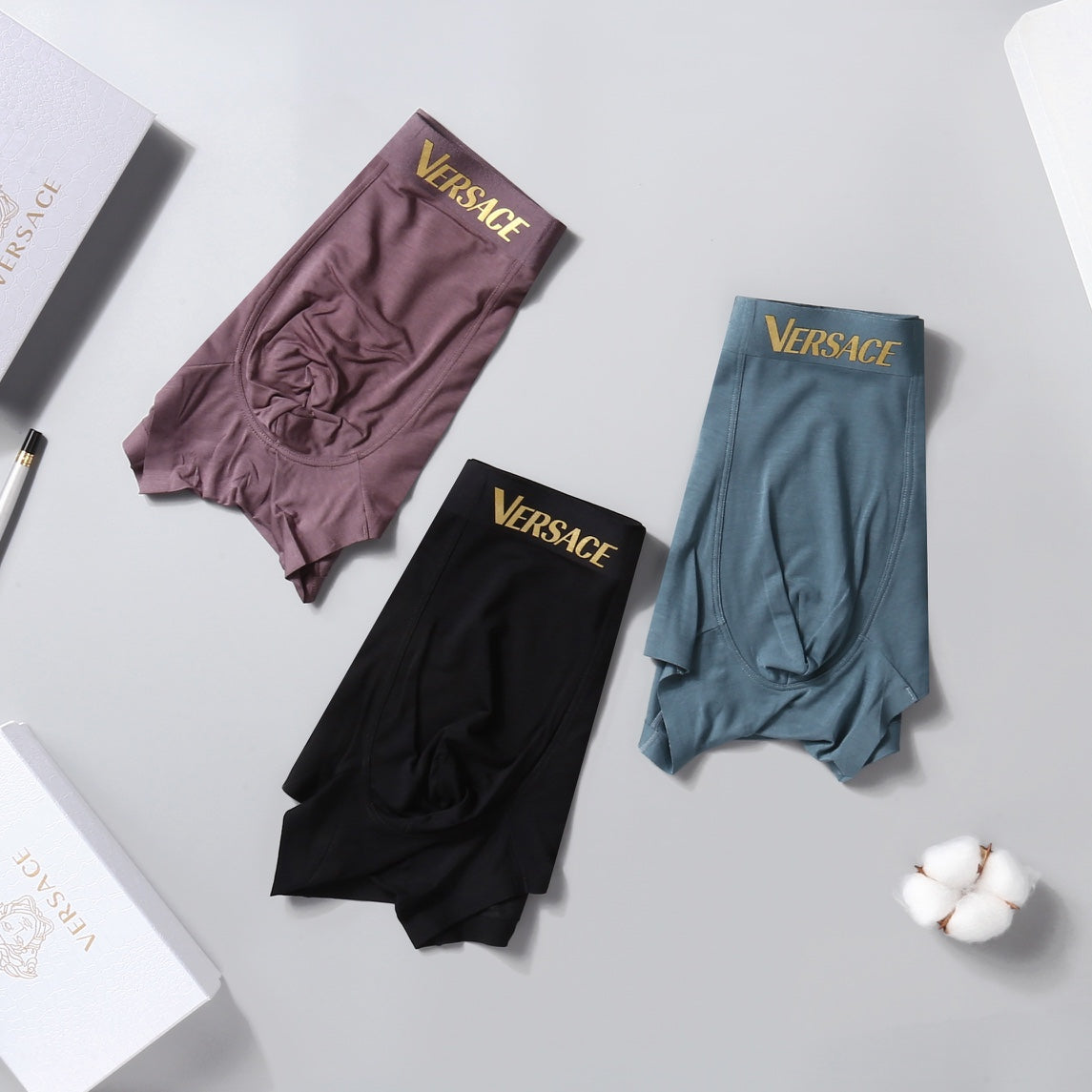 Versace Gold Medallion Men's Boxer Briefs - 3-Piece Box