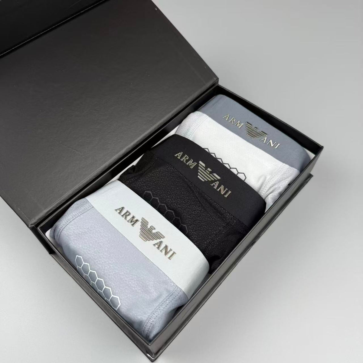 Armani Mulberry silk Seamless-Cut Men's Boxer Briefs - 3-Piece Box