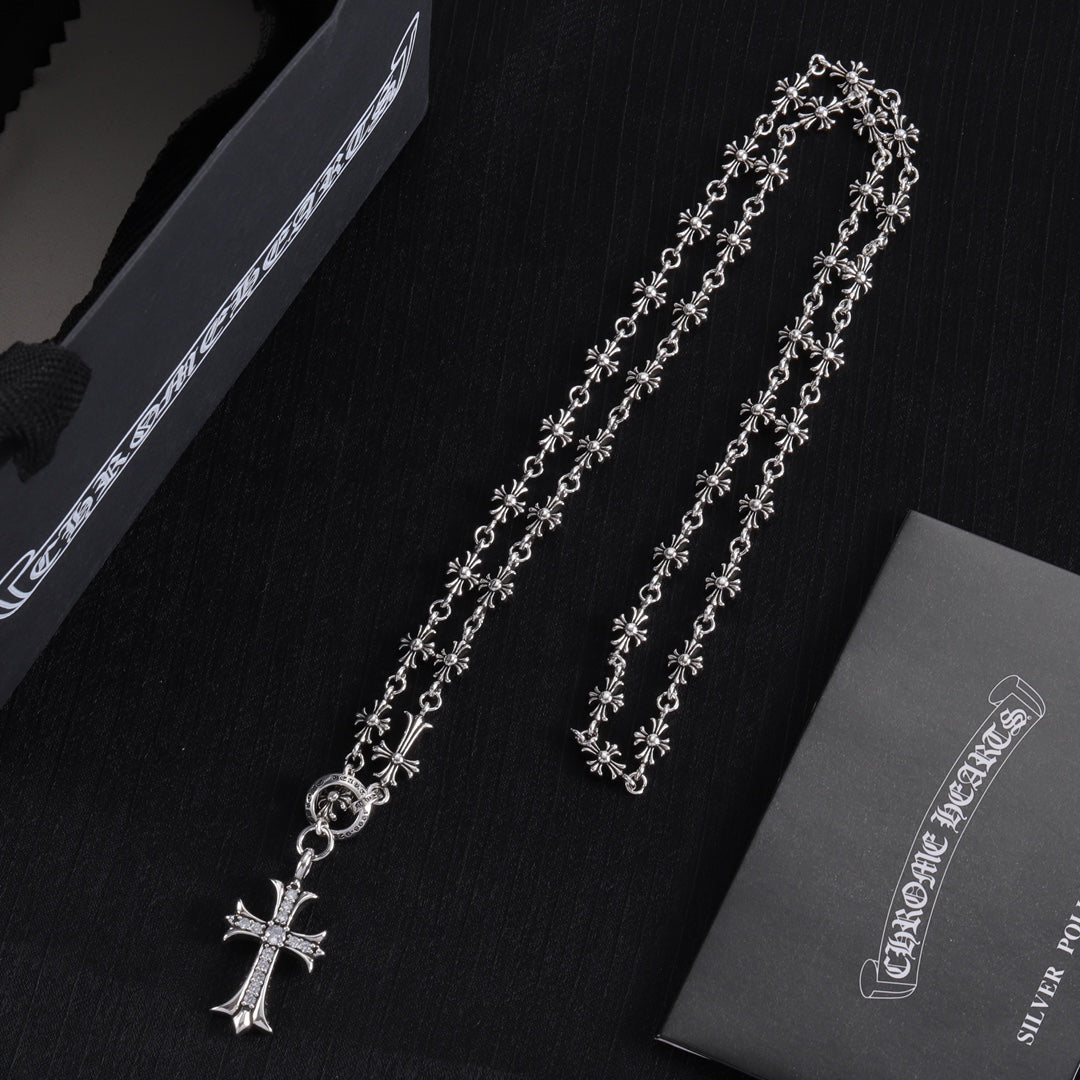 Martin Graham pendant necklace in polished metal-tone – styled product view