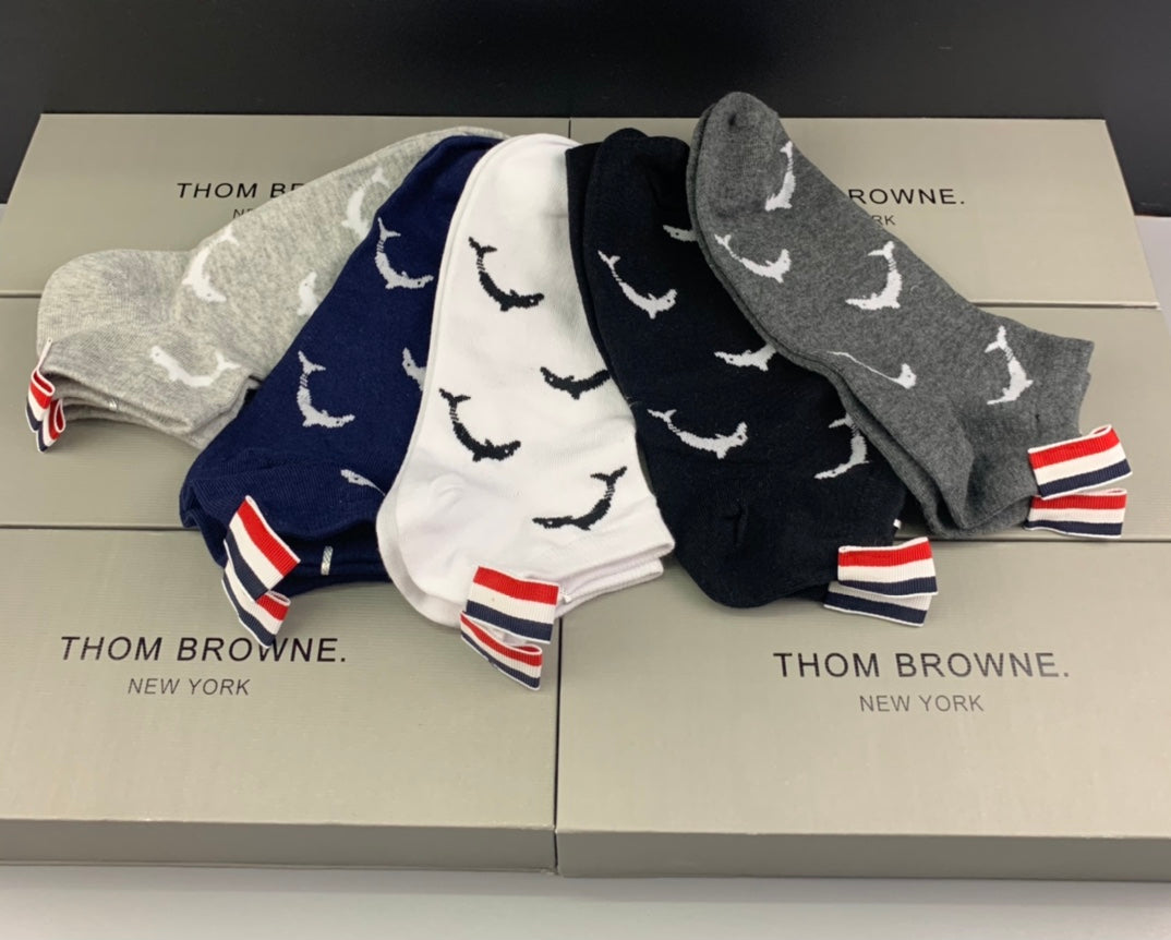 Thom Browne Cotton Crew Socks - 5-Pair Set