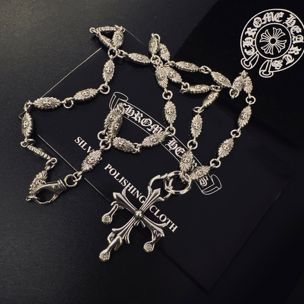 Martin Graham pendant necklace in polished metal-tone – styled product view