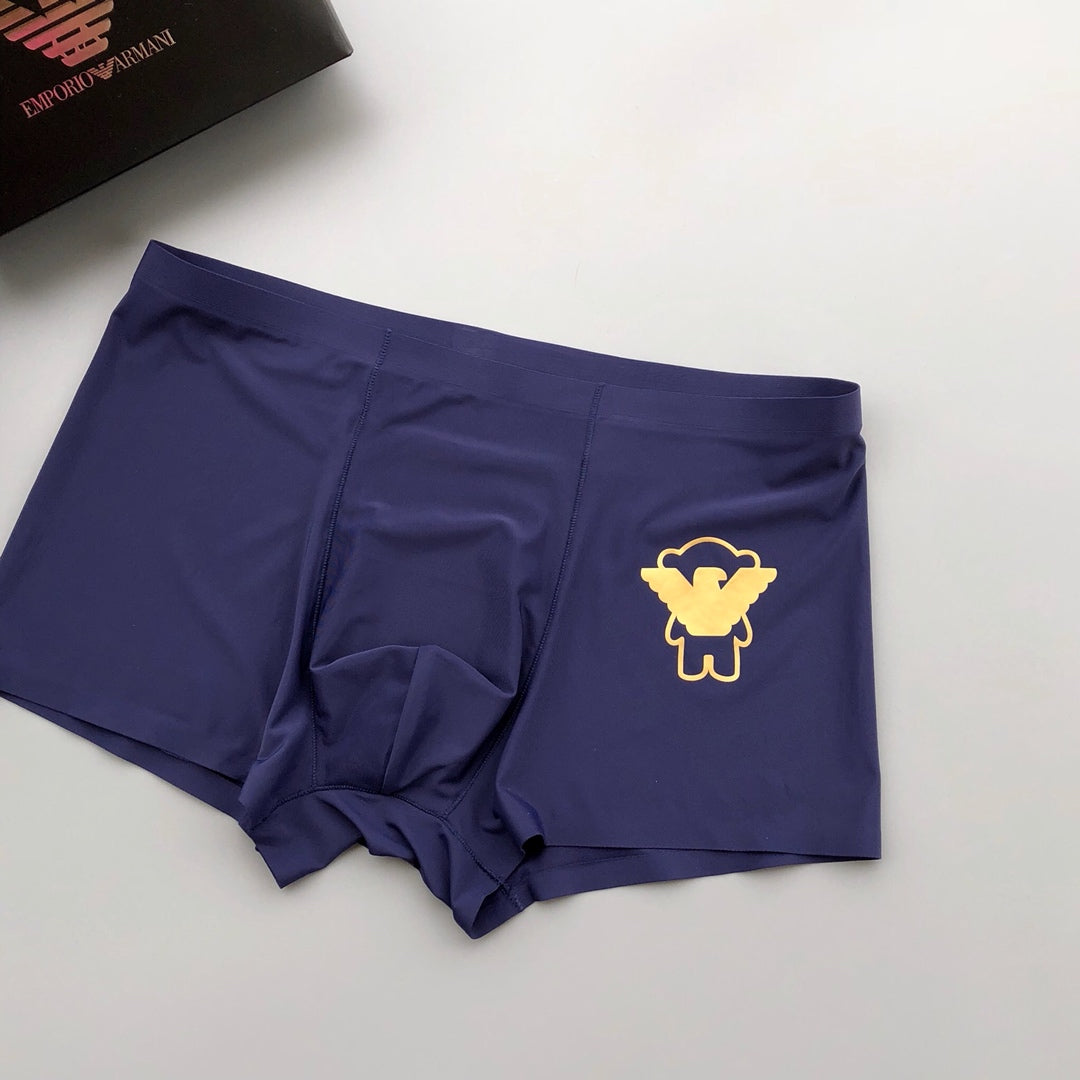 Armani Milk-Silk Bear Series Seamless-Cut Men's Boxer Briefs - 3-Piece Box