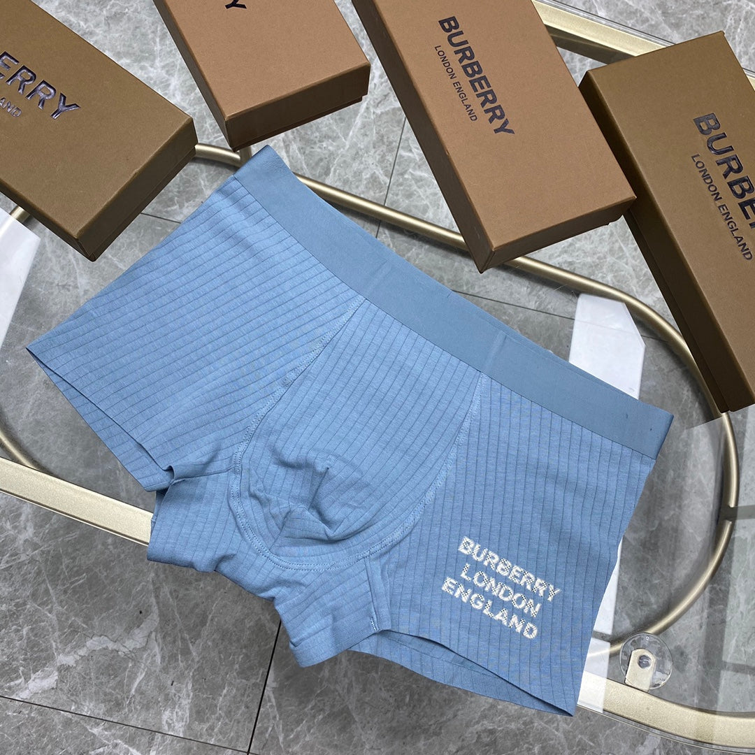 Burberry Cotton Contrast Lettering Men's Boxer Briefs - 3-Piece Box