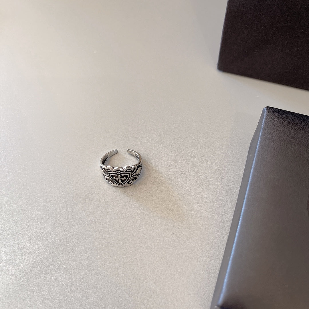 Martin Graham ring in polished metal-tone – styled product view