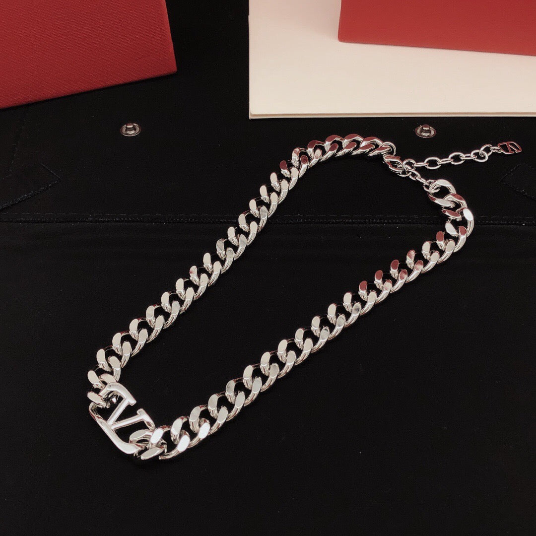 Martin Graham pendant necklace in polished metal-tone