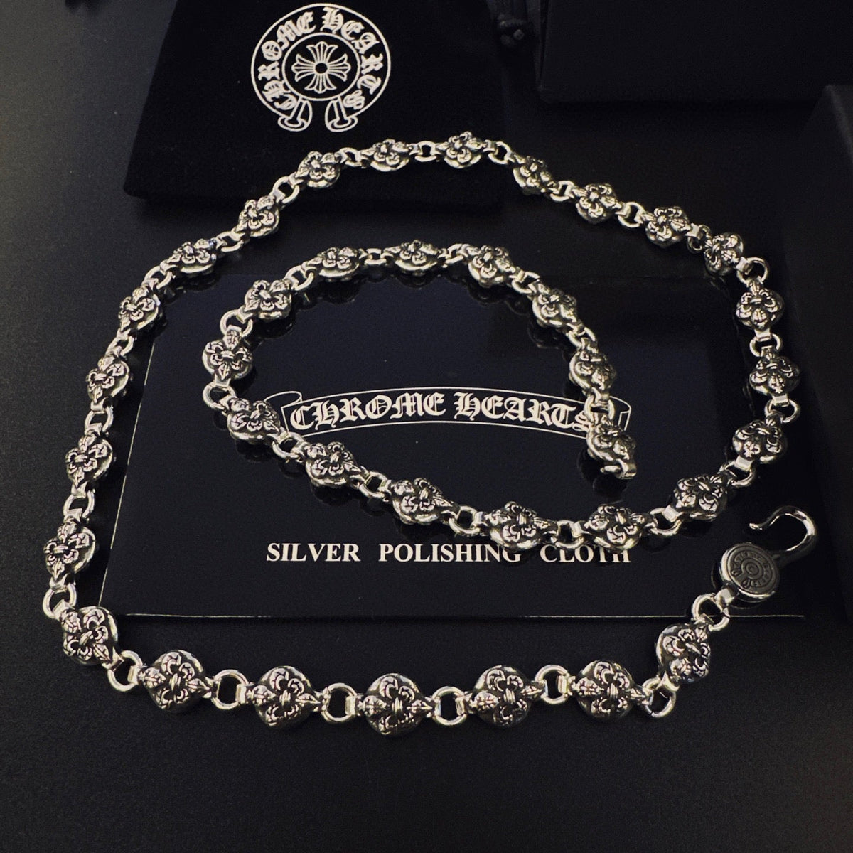 Martin Graham pendant necklace in polished metal-tone – styled product view