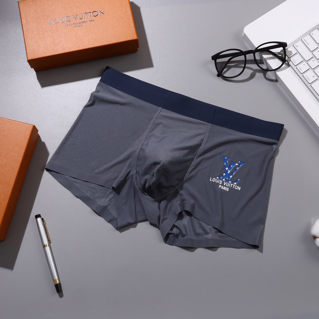 Louis Vuitton 83% Nylon & 17% Spandex Seamless-Cut Men's Boxer Briefs - 3-Piece Box