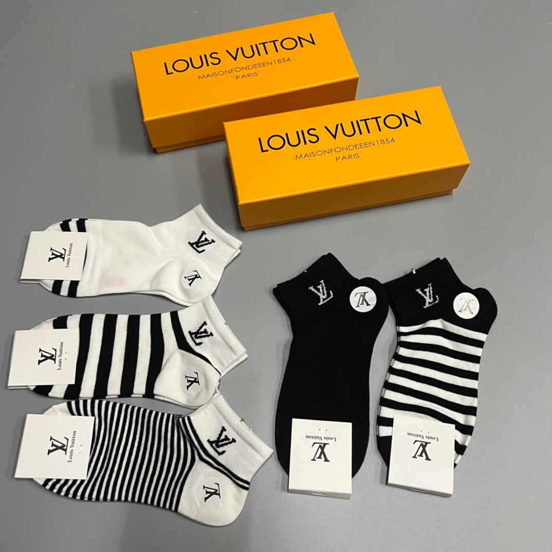 Louis Vuitton Small Initial Ankle Socks - 5-Pair Set