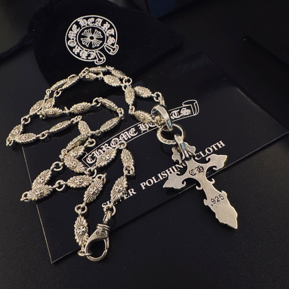 Martin Graham pendant necklace in polished metal-tone – styled product view