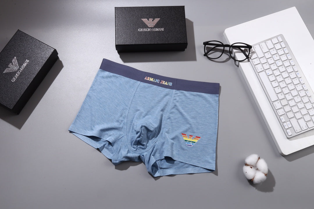 Armani 90% Modal & 10% Spandex Seamless-Cut Men's Boxer Briefs - 3-Piece Box