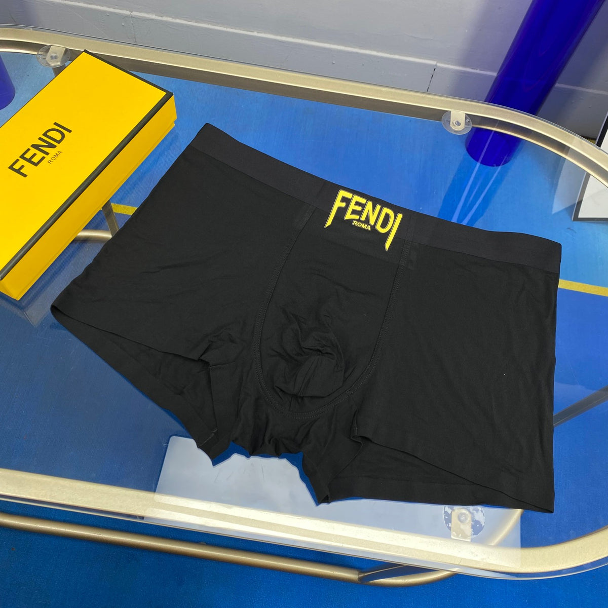 Fendi Modal Contrast Wordmark Men's Boxer Briefs - 3-Piece Box