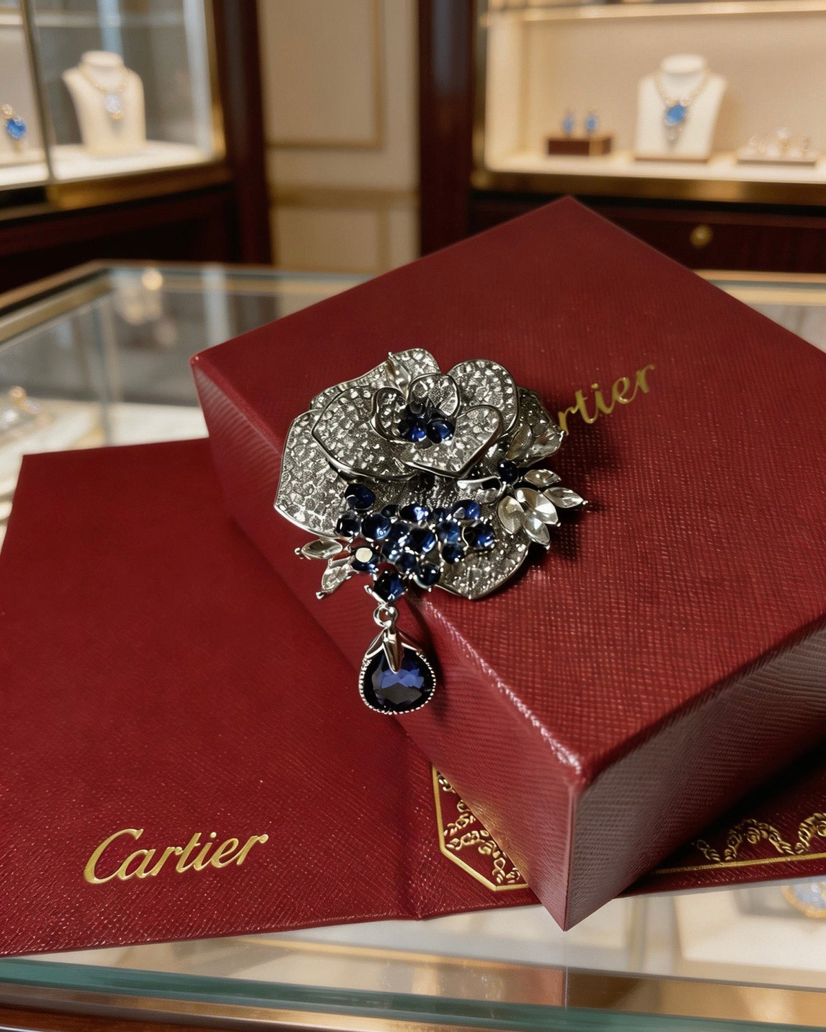 Martin Graham brooch in polished metal-tone – close-up detail