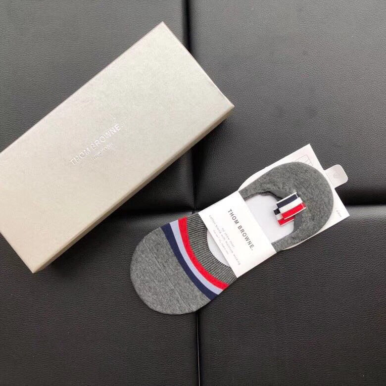 Thom Browne Cotton Visible Logo, Stripe Or Motif Details Crew Socks - 5-Pair Set