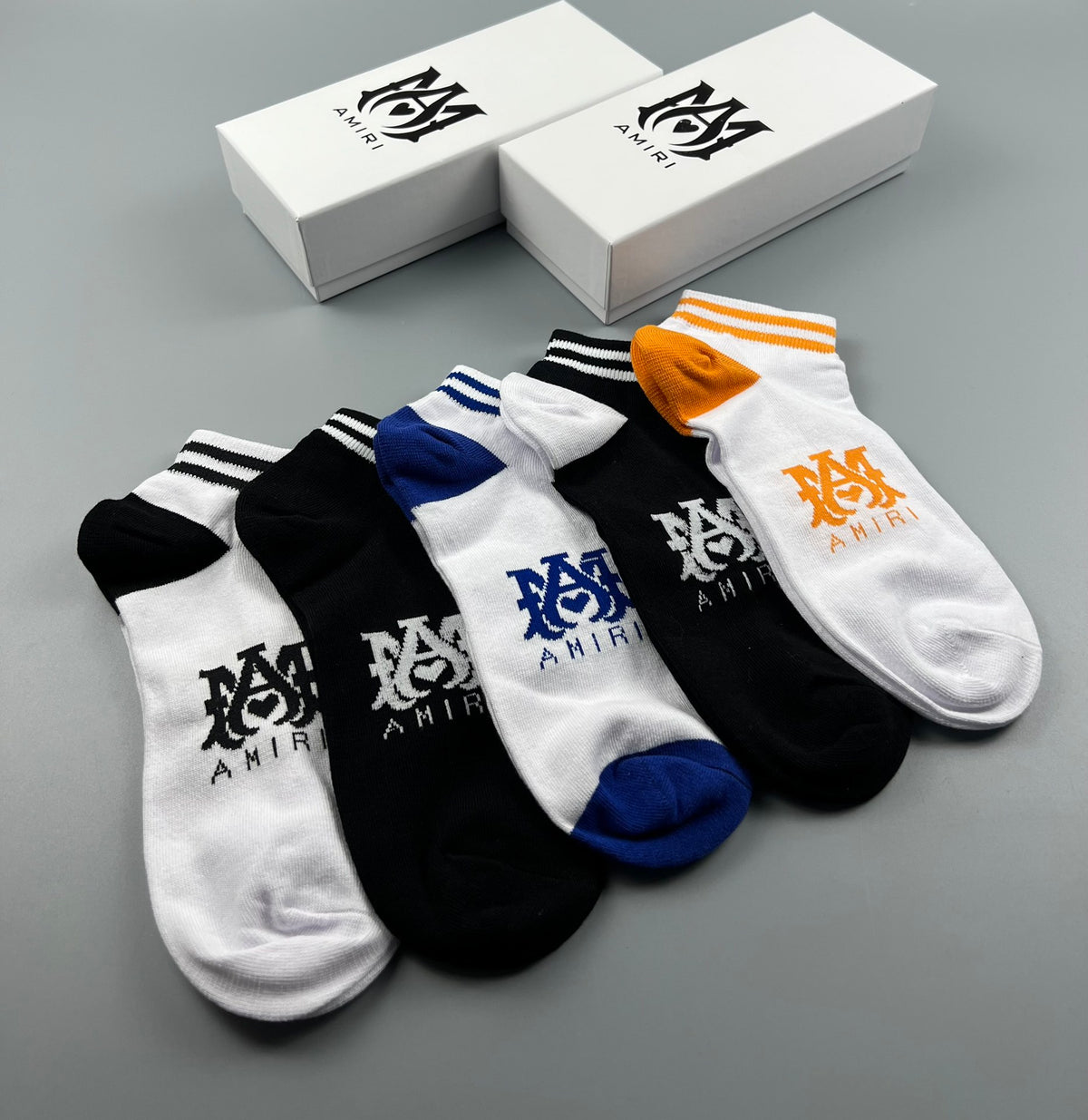 Fendi Colourful Crest-Style Graphics Ankle Socks - 5-Pair Set
