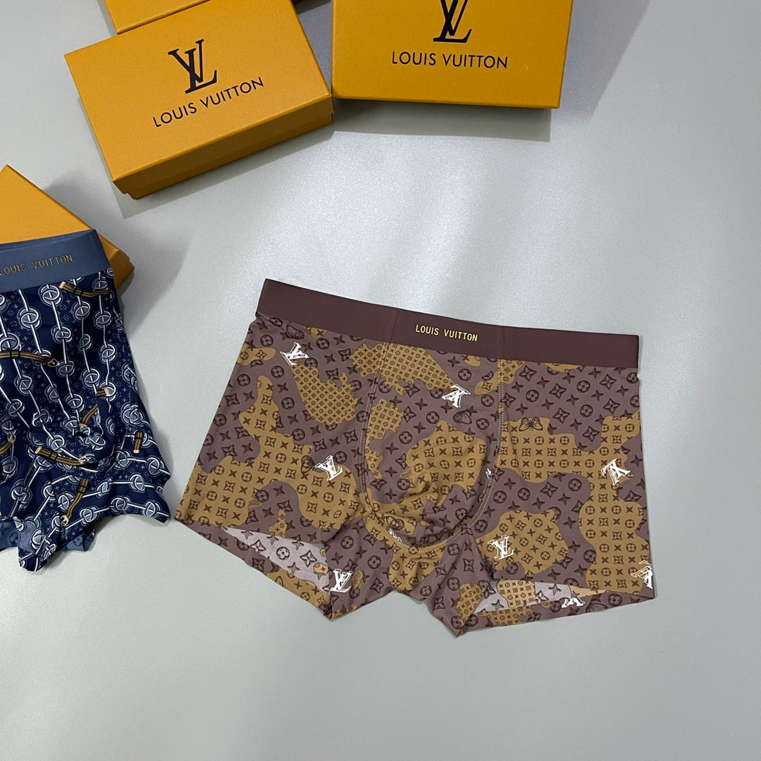 Louis Vuitton All-Over Monogram-Style Prints Men's Boxer Briefs - 3-Piece Box