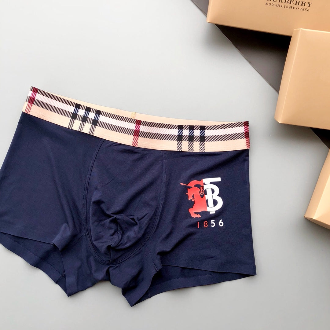 Burberry Check-Inspired Waistbands And Crest Details Men's Boxer Briefs - 3-Piece Box